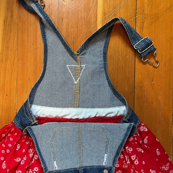 OSHKOSH B'gosh Toddler Sz 12 months Denim Paisley Printed Jumper/Dress - Picture 3 of 9